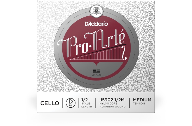 Coarda Re(D) violoncel 1/2 Daddario Pro-Arte Cello Single D String 1/2 Scale MT