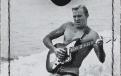 Coaster din Piele Fender Vintage Ad Luggage Tag Surfer