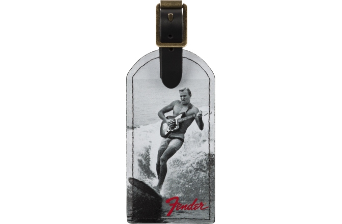 Coaster din Piele Fender Vintage Ad Luggage Tag Surfer