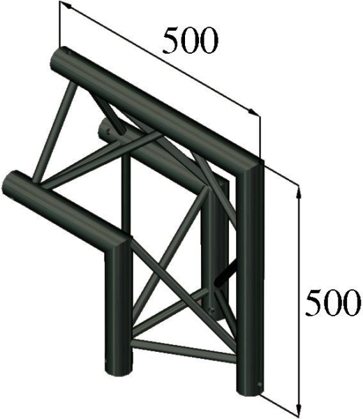 Alutruss TRILOCK S-PAC 24 2-Way Corner 90° black