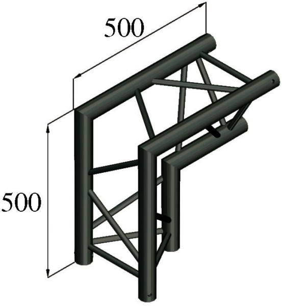 Alutruss TRILOCK S-PAC 25 2-Way-Corner 90° black