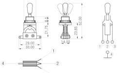 Comutator chitară Partsland Toggle Switch Les Paul Style