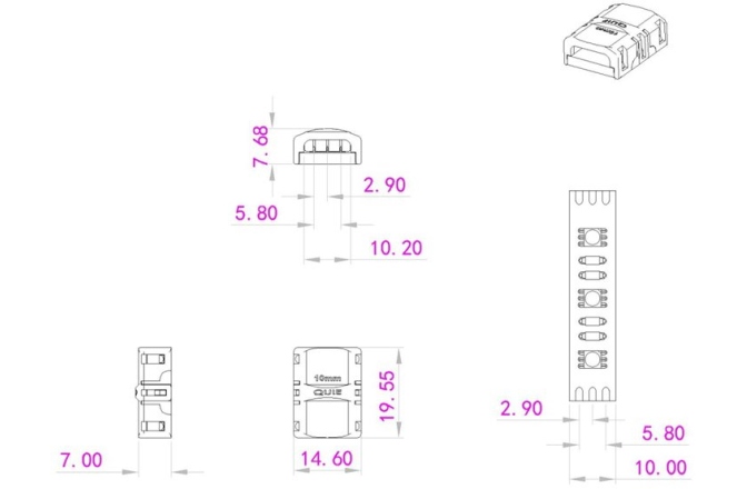 Conector bandă led Eurolite LED Strip Connector 3Pin 10mm