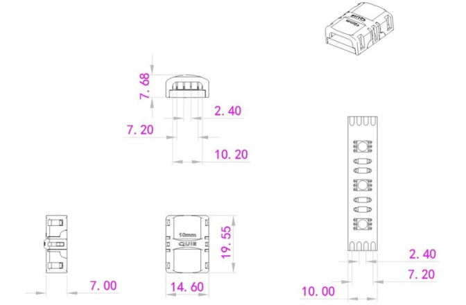 Conector bandă led Eurolite LED Strip Connector 4Pin 10mm
