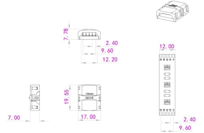 Conector banda led Eurolite LED Strip Connector 5Pin 12mm