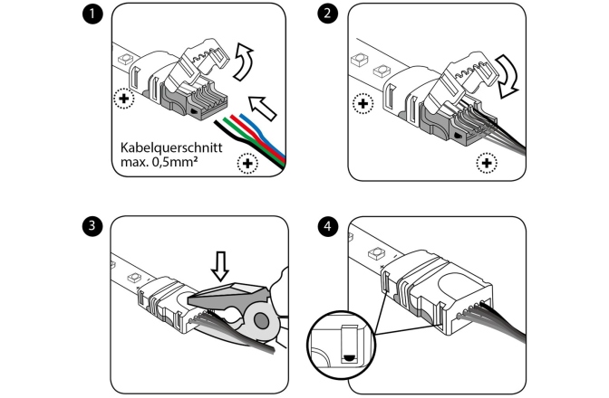 Conector bandă led Eurolite LED Strip flexible Connector 3Pin 10mm