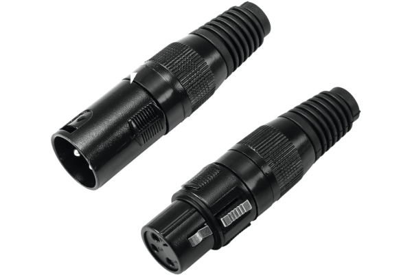 XLR socket/plug set 3pin black housing 5x XLR socket/plug set 3pin black housing 5x