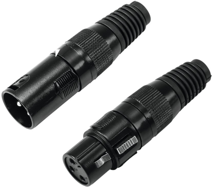 Omnitronic XLR socket/plug set 3pin black housing 5x