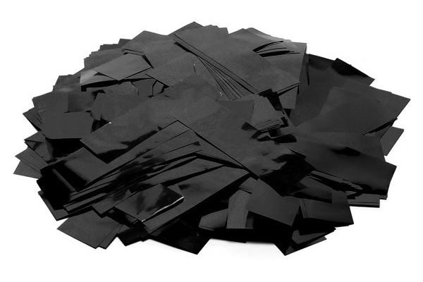 Metallic Confetti rectangular 55x18mm, black, 1kg Metallic Confetti rectangular 55x18mm, black, 1kg