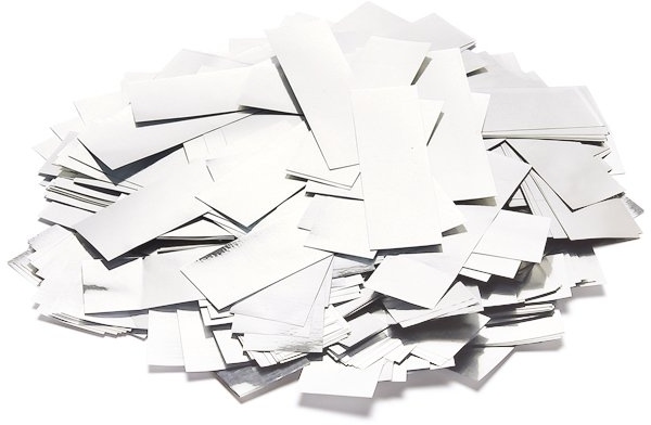 TCM FX Metallic Confetti rectangular 55x18mm, white, 1kg
