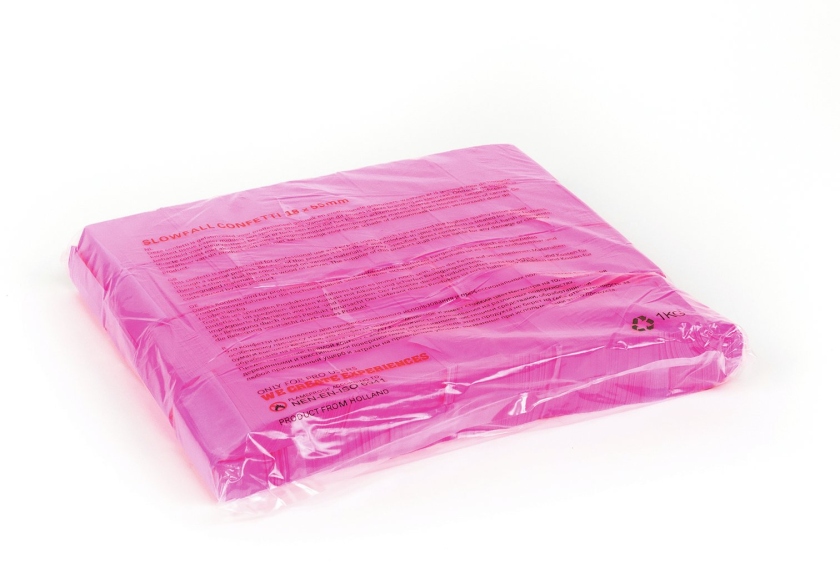 TCM FX Slowfall Confetti rectangular 55x18mm, neon-pink, uv active, 1kg
