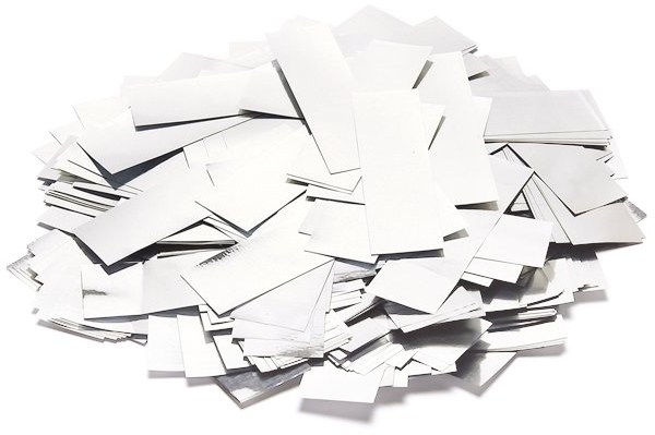 TCM FX Slowfall Confetti rectangular 55x18mm, white/silver, 1kg