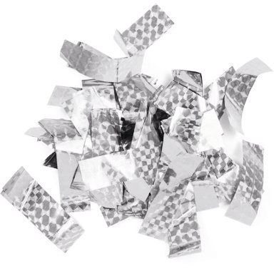 TCM FX Metallic Confetti rectangular 55x18mm, silver, laser effect, 1kg
