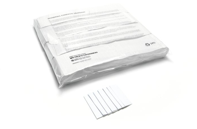Confetti TCM FX Slowfall Confetti rectangular 55x18mm, white, 1kg