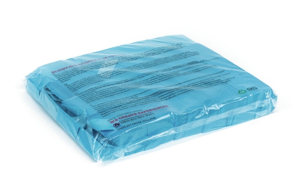 Slowfall Confetti rectangular 55x18mm, neon-blue, uv active, 1kg Slowfall Confetti rectangular 55x18mm, neon-blue, uv active, 1kg