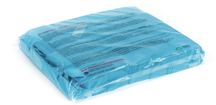 TCM FX Slowfall Confetti rectangular 55x18mm, neon-blue, uv active, 1kg