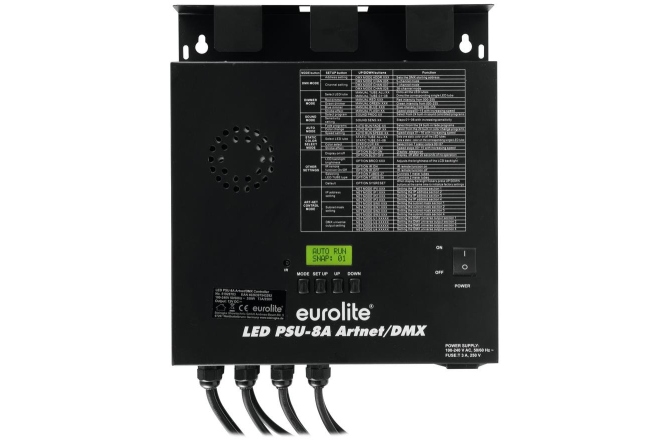 Controler pentru tuburi cu pixeli LED  Eurolite LED PSU-8A Artnet/DMX