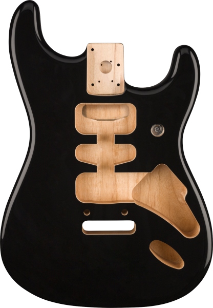 Fender Deluxe Series Stratocaster HSH Alder Body 2 Point Bridge Mount Black