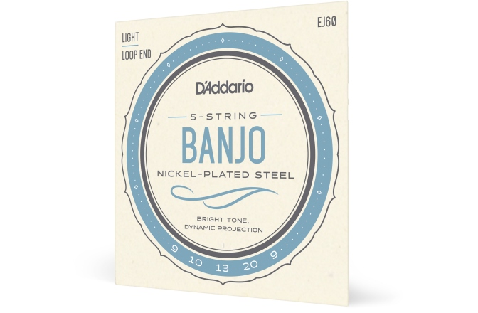 Corzi Banjo Daddario EJ60 5-String Nickel Light 9-20