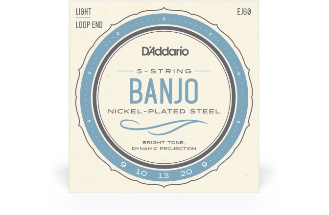 Corzi Banjo Daddario EJ60 5-String Nickel Light 9-20