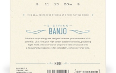 Corzi Banjo Daddario EJ69 5-String PB Light 9-20