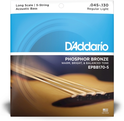 Daddario EPBB170-5 Ph Bronze Acoustic Bass 45-130