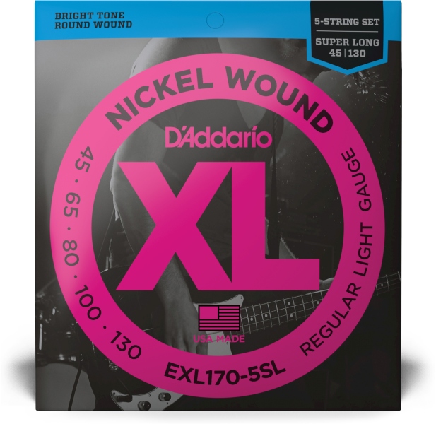 Daddario EXL170-5SL Super Long Scale Reg Light 45-130