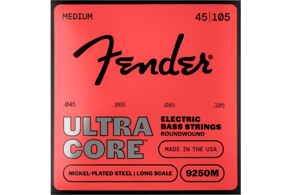 Fender 9250 Ultracore™ Bass Strings Nickel Plated Steel Ball End 9250M Gauges .045-.105 (4)
