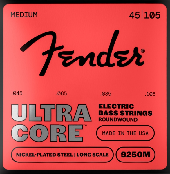Fender 9250 Ultracore™ Bass Strings Nickel Plated Steel Ball End 9250M Gauges .045-.105 (4)