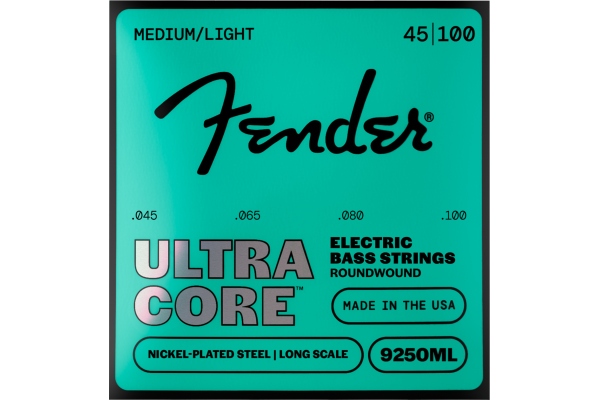 Fender 9250 Ultracore™ Bass Strings Nickel Plated Steel Ball End 9250ML Gauges .045-.100 (4)