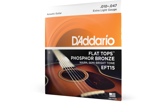 Corzi chitară acustică Daddario EFT15 Flat Tops PB Extra Light 10-47