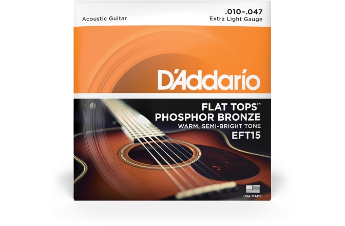 Corzi chitară acustică Daddario EFT15 Flat Tops PB Extra Light 10-47
