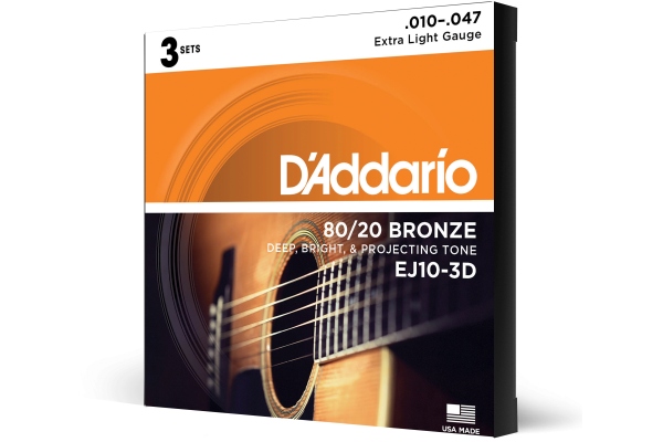 EJ10-3D Bronze Extra Light 10-47 3 Sets