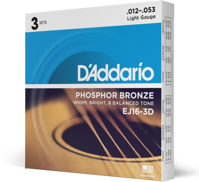 Daddario EJ16-3D PB Light 3 Sets