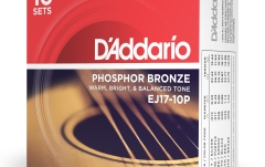 Corzi chitară acustică Daddario EJ17-10P PB Medium 13-56 10 Sets