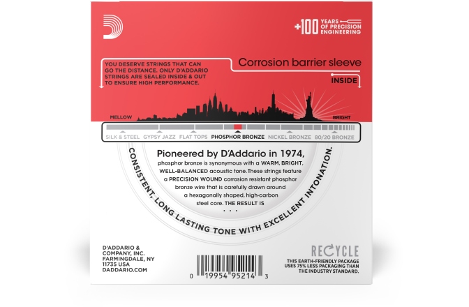 Corzi chitară acustică Daddario EJ17-10P PB Medium 13-56 10 Sets