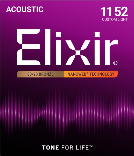Elixir Nanoweb Acoustic 80/20 Custom Light 11027