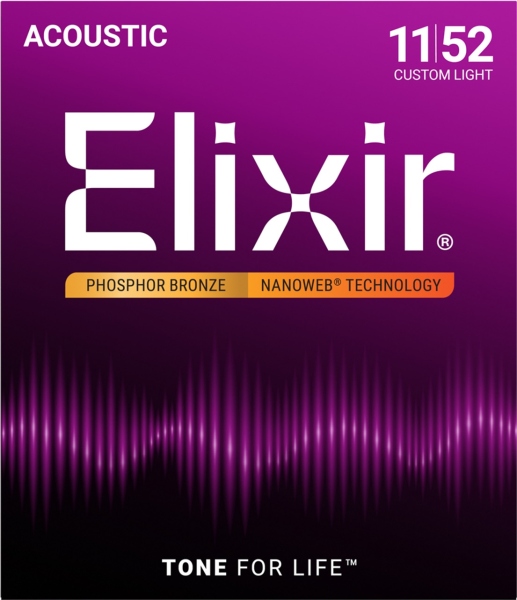 Elixir Nanoweb Acoustic Ph Bronze Custom Light 16027