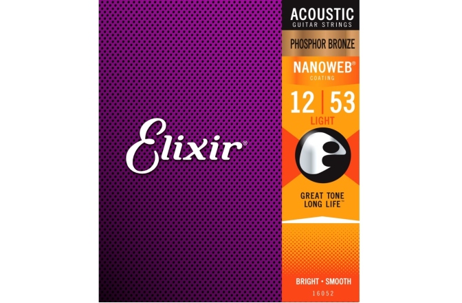 Corzi chitară acustică Elixir Nanoweb Acoustic Ph Bronze Light 16052