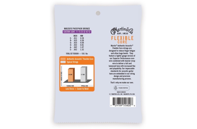 Corzi chitară acustică Martin Guitars MA-535FX Authentic Flexible Acoustic Custom Light