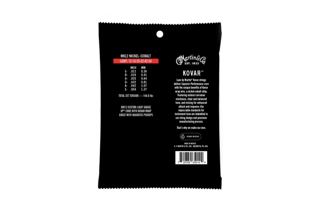 Corzi chitară acustică Martin Guitars MK12 Light (12-54) Kovar Acoustic