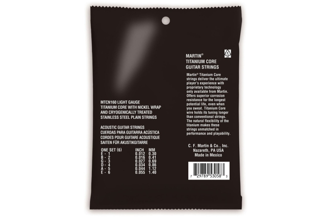 Corzi chitară acustică Martin Guitars MTCN160 Titanium Strings