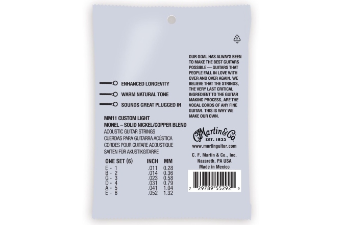 Corzi chitară acustică Martin Guitars Retro MM-11 Custom Light