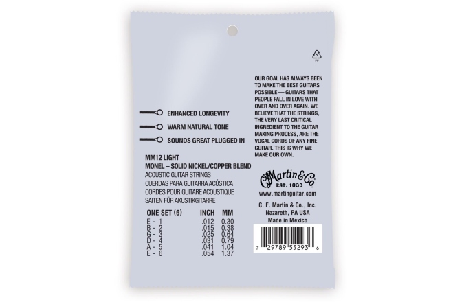 Corzi chitară acustică  Martin Guitars Retro MM-12 Light