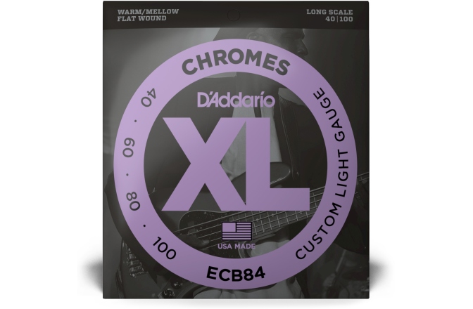 Corzi chitară bas Daddario ECB84 Custom Light 40-100 Long Scale