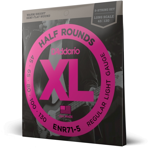 Daddario ENR71-5 Half Round 5-String Regular Light 45-130 Long Scale