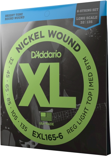 Daddario EXL165-6 Custom Light 32-135 Long Scale