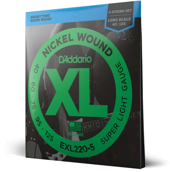 Daddario EXL220-5 5-String Super Light 40-125 Long Scale