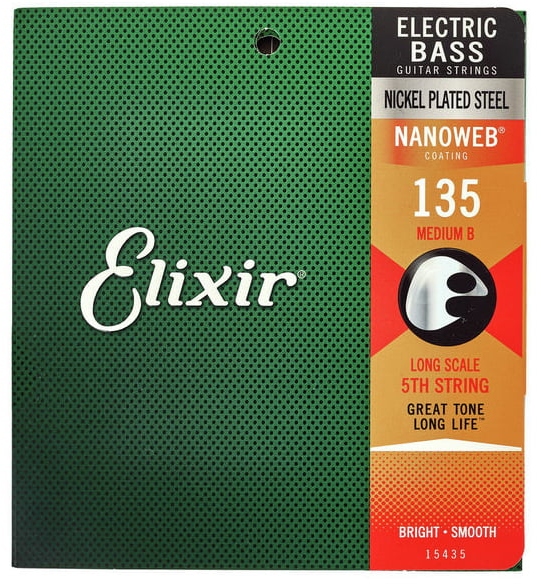 Elixir Nanoweb Bass 135L Single 5th Medium