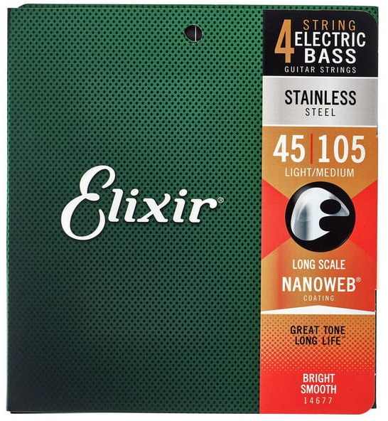 Elixir Nanoweb Bass 4 Long Scale SS Light Medium